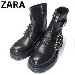 ZARA新品レッグウォーマー風厚底ブーツ黒ブラックレザーエンジニアブーツ23.5 2025年最新】ZARA エンジニアブーツの人気アイテム - メルカリ