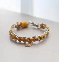 パラコード　軽量チョーカー　イエロー　ゴールド　迷子札　撮影　ハート