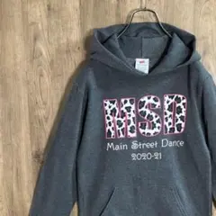 Hanes パーカー　ビッグロゴ　企業プリント　ダンス　フーディー　グレー　I9