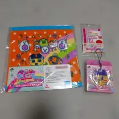 まとめ売り(３点)☆たまごっち☆ハンドタオル＆ラバーチャーム＆ステーショナリー
