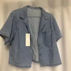 GU ライトデニム　オープンカラーシャツ　半袖