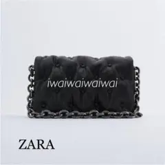 新品 ZARA キルティング クロス ボディ ショルダー バッグ BK
