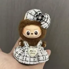 黒い花　labubuミニ用服 ラブブのぬいぐるみ 適用 着せ替え 4世代