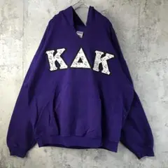 Z256古着　トレーナー　スウェット　パーカー　紫　90s Y2K