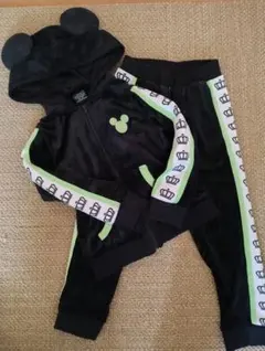 BABYDOLL ミッキーコラボ セットアップ　ブラック黄緑