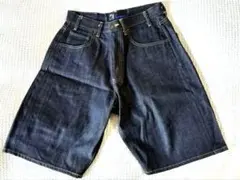 ＦＡＴ1/2 デニム バギーショーツ ビッグパンツSKINNY(Lサイズ)日本製のサムネイル