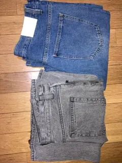 デニムパンツ ブルー&グレー