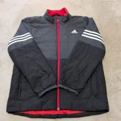adidas 中綿コート 160cm グレー/ブラック/レッド