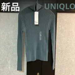 【新品】UNIQLO エクストラファインメリノリブタートルネック　M