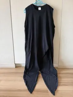 Y-3 ノースリーブ ロングワンピース 変形 モード系 黒 ヨウジヤマモト