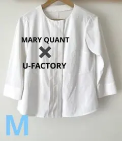 MARY QUANT×U-FACTORY ホワイト長袖 ブラウス シャツ