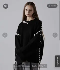 【CLEL】ハンドステッチ サイドレースニット