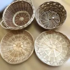 天然素材のバスケット　かごセット