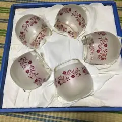 昭和レトロ　ガラスグラス　ガラスコップ　5個セット　夏