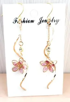 408# ピアス ハンドメイド フラワー レジン 桜 夏ピアス 春ピアス