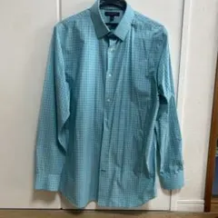 BANANA REPUBLIC 水色 チェック柄 シャツ Mのサムネイル