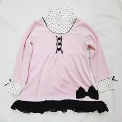 ピンク 長袖ワンピース 120cm