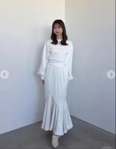2月末まで】COCO DEAL ヘムフリルマーメイドスカート アイボリー