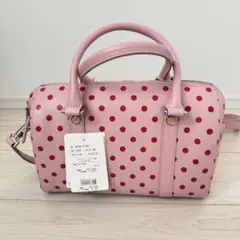 アニエスベー ドット柄 ショルダーバッグ トートバッグ ボストン ピンク