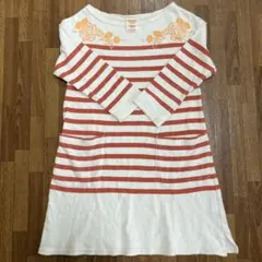 DENIM DUNGAREEデニム＆ダンガリー七分袖ワンピース　120cm