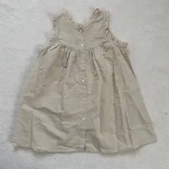 韓国子供服　リネンライクノースリワンピース