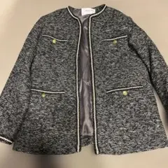 ミミちゃん♡様専用オペークドットクリップ　ツイードノーカラージャケット　40