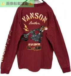 ＊VANSON×トムとジェリー 刺繍 レッドウォバッシュ 長袖Tシャツ XLのサムネイル