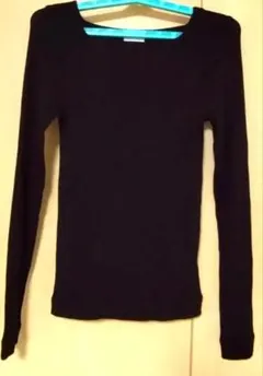 【グリーンレーベル】スクエアネック　リブカットソー