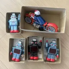 当時物】堀川玩具 ジャンボ火星大王 ブリキロボット 赤目 昭和レトロ