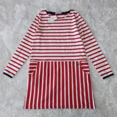 未使用　プチバトー　ボーダーワンピース　長袖　コットン　プルオーバー