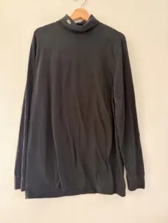 LACOSTE ハイネック 長袖 黒　サイズ5（XL）　コットン100 袖リブのサムネイル