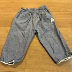 ミキハウス 110 7分丈ダンガリーパンツ　デニム　うさこちゃん