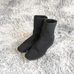 Fcull Donna【24cm相当】黒 ストレッチ ショートブーツ 伊製