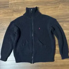 ラルフローレン　黒のリブ編みニットセーター