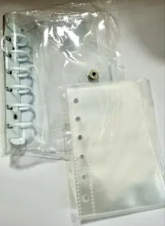 A7透明プラスチックリフィル 6穴　バインダー　白い