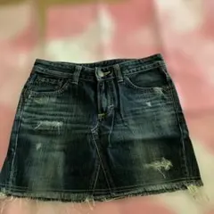 ダメージ加工 デニム ミニスカートのサムネイル