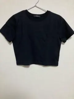 JEANASIS ジーナシス クロップド丈 半袖Tシャツ フリー ブラック 黒