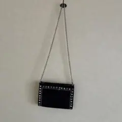ZARA スタッズ ショルダーバッグ ブラック