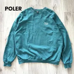 ポーラー ローマーズ&シーカーズ 刺繍 ロゴ トレーナー 綿100% 裏毛 緑
