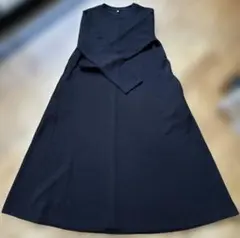 coca エンボス長袖Aラインワンピース　L