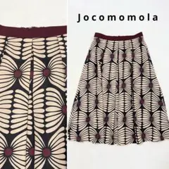 美品 Jocomomola ホコモモラ プリントスカート バティック 幾何学