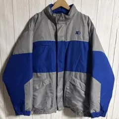 00s STARTER多機能テックダウンジャケットLバイカラーY2K中綿ナイロン