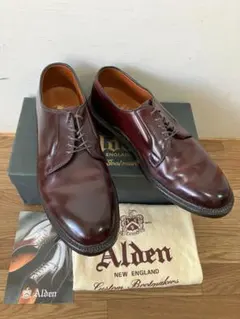 Alden 990 バーガンディ コードバンUS8.5 極美品 【ALDEN】オールデン 990 プレーントゥ コードバン
