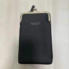 【新品・未使用】スマホショルダー 財布 がま口 肩掛け ショルダー ブラック