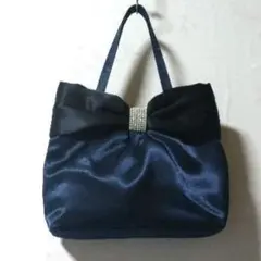 パーティーバッグ ビッグリボントートバッグ　ネイビー