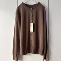 新品　無印良品　洗えるウールシルク　クルーネックカーディガン L