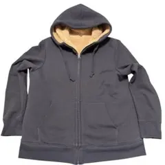 UNIQLO ボア パーカー ジップアップ ネイビー XL レディース