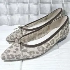 美品♥ ルタロン 【23.5】フラットシューズ メッシュ レオパード