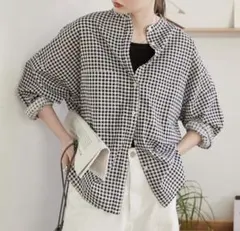 ANGIE シアーオーバーサイズ バンドカラーシャツ FREEサイズ