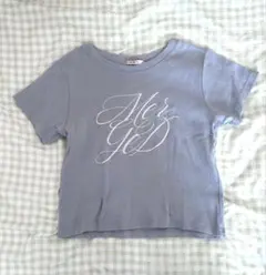 薄い青 クロップドTシャツ